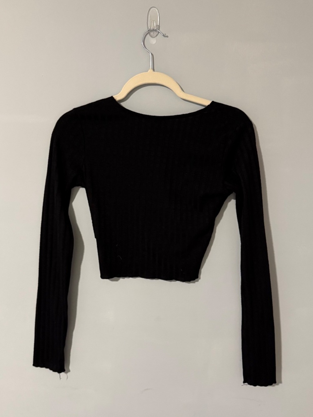 Black Princess Polly Wrap Abigail Crop Top - Picture 4 of 6